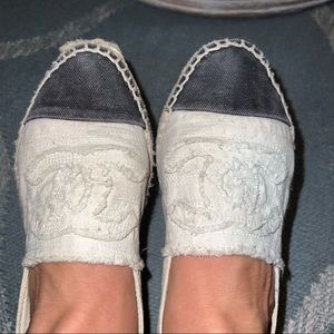 SOLD Authentic Chanel Logo Eapadrilles